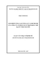 Giải pháp nâng cao năng lực cạnh tranh của công ty cổ phần xuất nhập khẩu chè đại từ thái nguyên 