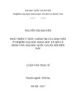 Phát triển ý thức chính trị của sinh viên ở trường đại học khoa học xã hội và nhân văn – đại học quốc gia hà nội hiện nay