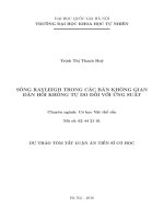 SÓNG RAYLEIGH TRONG các bán KHÔNG GIAN đàn hồi KHÔNG tự DO đối với ỨNG SUẤT 