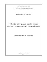 Về các bất đẳng thức dạng Hermite  Hadamard cho hàm lồi (LV thạc sĩ)
