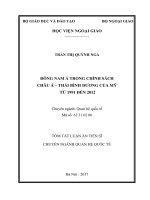 Đông nam á trong chính sách châu á – thái bình dương của mỹ từ 1991   2012 (tóm tắt luận án ) 