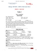 Bài tập   đề toán – tiếng việt ôn hè 3 lên 4 