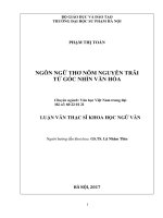Ngôn ngữ thơ nôm nguyễn trãi từ góc nhìn văn hóa 