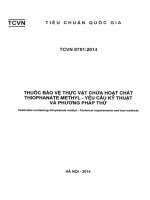 Thuốc bảo vệ thực vật chứa hoạt chất thiophanate methyl – yêu cầu kỹ thuật và phương pháp thử