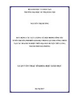 Huy động các lực lượng xã hội tham gia trong công tác tuyên truyền, phố biến giáo dục pháp luật cho công nhân lao động các doanh nghiệp trên địa bàn huyện tiên lãng, thành phố hải phòng 