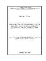 Giải pháp nâng cao năng lực cạnh tranh của ngân hàng thương mại cổ phần sacombank   chi nhánh thái nguyên 