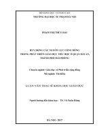 Huy động các nguồn lực cộng đồng trong phát triển giáo dục tiểu học ở quận hải an, thành phố hải phòng 