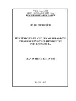 Tính tích cực làm việc của người lao động trong các Công ty Cổ phần khu vực phía Bắc nước ta (LA tiến sĩ)