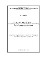 Nâng cao công tác quản lý chất lượng dịch vụ chăm sóc khách hàng tại viễn thông quảng ninh 