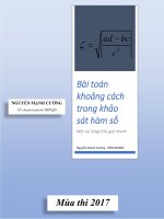 Bài toán khoảng cách trong khảo sát hàm số nguyễn mạnh cường