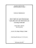 Phát triển du lịch tỉnh bo kẹo CHDCND lào giai đoạn 2010 2015 