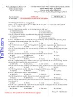 Đề thi môn Hóa học THPT Quốc Gia 2017