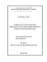 NGHIÊN cứu các yếu tố hạn CHẾ TRONG đất sản XUẤT NÔNG NGHIỆP TỈNH sơn LA và đề XUẤT GIẢI PHÁP KHẮC PHỤC 