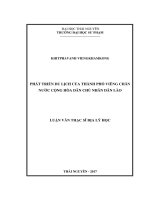Phát triển du lịch của thành phố Viêng Chăn Cộng hòa Dân chủ Nhân dân Lào (LV thạc sĩ)