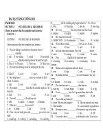 Bài tập tăng cường môn Tiếng Anh