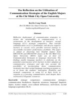 The reflection on the utilization of communication strategies of the english majors at ho chi minh city open university 