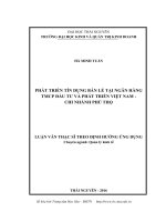 Phát triển tín dụng bán lẻ tại Ngân hàng TMCP Đầu tư và Phát triển Việt Nam  Chi nhánh Phú Thọ (LV thạc sĩ)