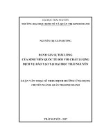 Đánh giá sự hài lòng của sinh viên quốc tế đối với chất lượng dịch vụ đào tạo tại Đại học Thái Nguyên (LV thạc sĩ)