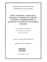 Using authentic audiovisual material to improve students’ listening comprehension at kien giang technology economics college 