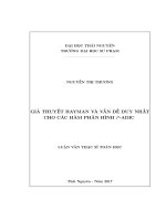 Giả thuyết Hayman và vấn đề duy nhất cho các hàm phân hình PAdic (LV thạc sĩ)