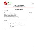 Form 1 VHD application form 