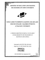 Using games to improve learning vocabulary for non english majored students at bac lieu university 