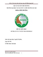 ĐỒ ÁN MÔN HỌC KĨ THUẬT XỬ LÝ NƯỚC THẢI SINH HOẠT