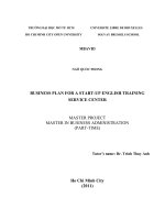 Business plan for a start up english training service center 