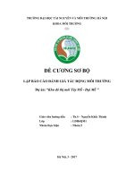 ĐỀ CƯƠNG SƠ BỘ LẬP BÁO CÁO ĐÁNH GIÁ TÁC ĐỘNG MÔI TRƯỜNG Dự án:“Khu đô thị mới Tây Mỗ  Đại Mỗ