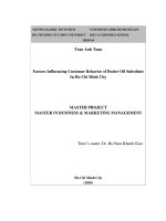 Factors influencing customers behavior of butter oil substitute (bos) in ho chi minh city  master project in business and marketing management 