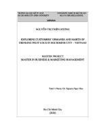 Exploring customers demands and habits of drinking fruit juice in hcm city vietnam  master project in business and marketing management 