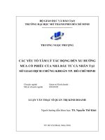 Các yếu tố tâm lý tác động đến xu hướng mua cổ phiếu của nhà đầu tư cá nhân tại sở giao dịch chứng khoán thành phố hồ chí minh 