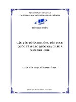 Các yếu tố ảnh hưởng đến di cư quốc tế ở các quốc gia châu á năm 2000   2010  