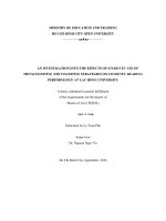 An investigation into the effects of student use of metacognitive and cognitive strategies on students reading performance at lac hong university  a thesis submitted in partial fulfillment o 