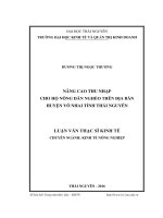 Nâng cao thu nhập cho hộ nông dân nghèo trên địa bàn huyện Võ Nhai, tỉnh Thái Nguyên (LV thạc sĩ)