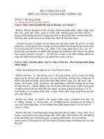 ĐỀ CƯƠNG ÔN TẬP MÔN: AN TOÀN VÀ BẢO MẬT THÔNG TIN