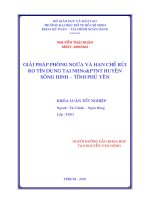 Giải pháp phòng ngừa và hạn chế rủi ro tín dụng tại NHNoPTNT huyện sông hinh   tỉnh phú yên  luận văn cử nhân khoa kế toán tài chính ngân hàng 