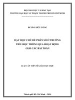 DẠY HỌC CHỦ ĐỀ PHÂN SỐ Ở TRƯỜNG TIỂU HỌC THÔNG QUA HOẠT ĐỘNG GIẢI CÁC BÀI TOÁN