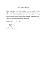 Các nhân tố ảnh hưởng đến chất lượng cuộc sống công việc của nhân viên văn phòng tại TP  HCM 