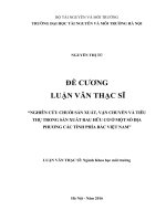 ĐỀ CƯƠNG  LUẬN VĂN THẠC SĨ  “NGHIÊN CỨU CHUỖI SẢN XUẤT, VẬN CHUYỂN VÀ TIÊU THỤ TRONG SẢN XUẤT RAU HỮU CƠ Ở MỘT SỐ ĐỊA PHƯƠNG CÁC TỈNH PHÍA BẮC VIỆT NAM”
