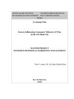 Factors influencing consumers behavior of wine in ho chi minh city  