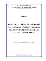 KHẢ NĂNG TỰ ĐÁNH GIÁ PHẨM CHẤT TÂM LÝ NGƯỜI CẢNH SÁT NHÂN DÂN CỦA HỌC VIÊN TRƯỜNG CAO ĐẲNG CẢNH SÁT NHÂN DÂN II