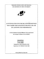 An investigation into the relationship between test takers metacognitive strategy use and EFL listening test performance  