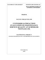 Customer satisfaction evaluation on maintenance service quality at schindler vietnam ltd  