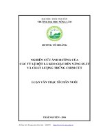 Nghiên cứu ảnh hưởng của các tỷ lệ bột lá keo giậu đến năng suất và chất lượng trứng chim cút (LV thạc sĩ)