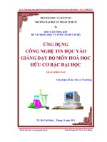 ỨNG DỤNG CÔNG NGHỆ TIN HỌC VÀO GIẢNG DẠY BỘ MÔN HÓA HỌC HỮU CƠ BẬC ĐẠI HỌC