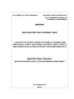 A study on motivation factors at work for employee  what matters and how they affect the employee satisfactions and performance 
