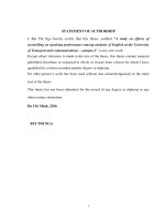 A study on effects of storytelling on speaking performance among student s of englishat the university of transport and communications   campus 2  a thesis submitted in partial fulfillment o 