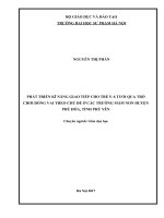Phát triển kỹ năng giao tiếp cho trẻ mẫu giáo lớn (5- 6 tuổi) thông qua trò chơi đóng vai theo chủ đề ở các trường mầm non huyện Phú Hòa, tỉnh Phú Yên