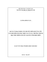 Quản lý hoạt động tổ chuyên môn đáp ứng yêu cầu đổi mới giáo dục ở các trường THPT huyện nầm pồ tỉnh điện biên 